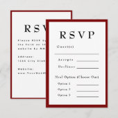 Red Romantic and Timeless Wedding RSVP (正面/裏面)