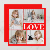 Red Romantic Love Valentine's Dayフォトカード (正面/裏面)