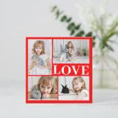 Red Romantic Love Valentine's Dayフォトカード (スタンド正面)