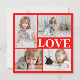 Red Romantic Love Valentine's Dayフォトカード