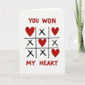 Red Romantic Tic Tac Toe Card カード (正面)