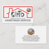 Red Roof Building Repair Tools Frame 名刺 (正面/裏面)