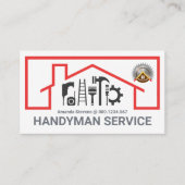 Red Roof Building Repair Tools Frame 名刺 (正面)