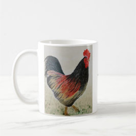 Red Rooster Acrylic Painting Mug コーヒーマグカップ