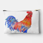 Red Rooster Blue Watercolor Boys Name Chicken アクセサリーポーチ (裏面)