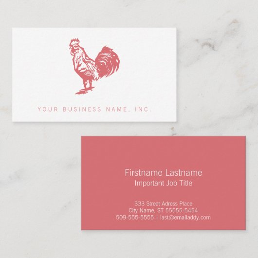 Red Rooster Farmhouse Bistro Logo Professional 名刺 (正面/裏面)