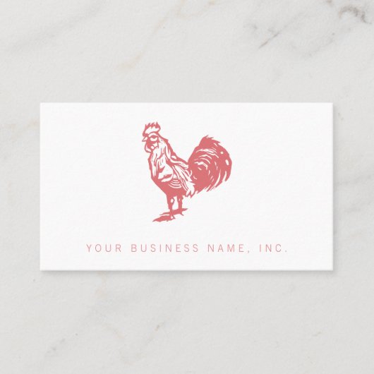 Red Rooster Farmhouse Bistro Logo Professional 名刺 (正面)