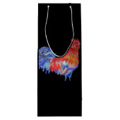 Red Rooster Watercolor Mans Name Gift Present Wine ワインギフトバッグ (裏面)