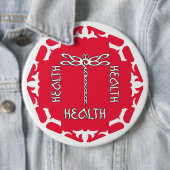 Red Root Chakra "Health" Dragonfly White BG 缶バッジ (インサイチュ)