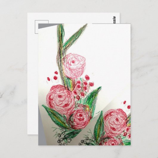 Red Rosas Asymmetric ポストカード (正面/裏面)