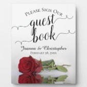 Red Roseのゲストブックにサインしてくだ結婚さい フォトプラーク (正面)