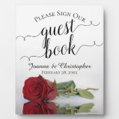 Red Roseのゲストブックにサインしてくだ結婚さい フォトプラーク (正面)
