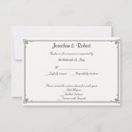 Red Roseのレスポンスカード付結婚き2つのTuxedos 出欠カード