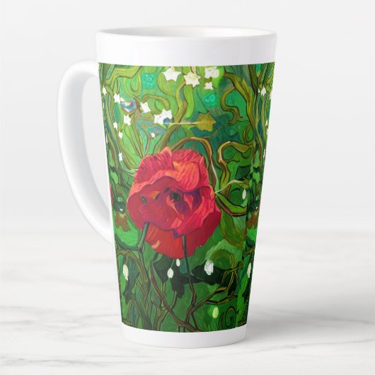 RED ROSE  カフェラテマグ (左アングル)