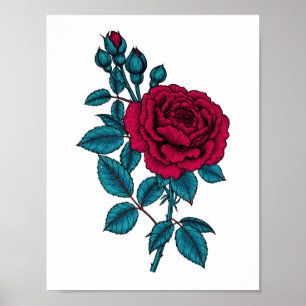 Red rose ポスター