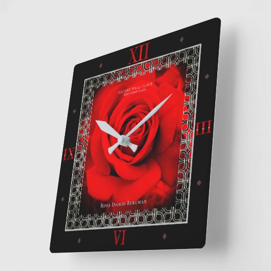 Red Rose [Acrylic Wall Clock] スクエア壁時計 (傾斜)