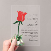 Red Rose Acrylic Wedding Invitation アクリル招待状 (インサイチュ (ポータブル))
