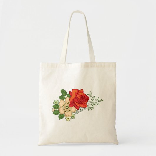 Red Rose and Daisies トートバッグ (正面)