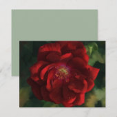 Red Rose Art Flower Floral Note Card Set ノートカード (正面/裏面)