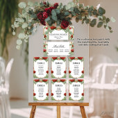 Red Rose Art Nouveau Wedding Seating Chart Header