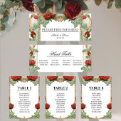 Red Rose Art Nouveau Wedding Seating Chart Header