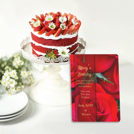 Red Rose Birthday Card サンキューカード
