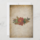 Red Rose Bouquets Vintage Wedding 招待状 (裏面)