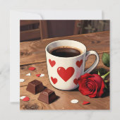 Red Rose, Chocolates and Coffee | Valentine's Day シーズンカード (正面)