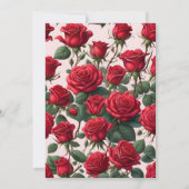 Red Rose Classic Romantic Elegant Floral 招待状 (裏面)