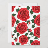 Red Rose Classic Rose Garden Elegant Floral 招待状 (裏面)