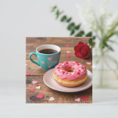 Red Rose, Donut and Coffee | Valentine's Day シーズンカード (スタンド正面)