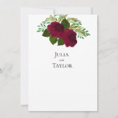  Red Rose Elegant Save the Date Card – Minimal Rom セーブザデート (裏面)