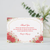 Red Rose Floral Appreciation サンキューカード (スタンド正面)