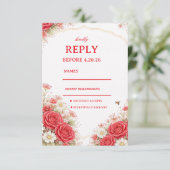 Red Rose Floral Response 出欠カード (スタンド正面)