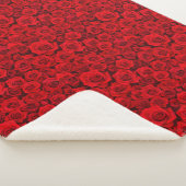 Red Rose Floral Sherpa Blanket シェルパブランケット (3/4)