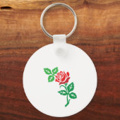 Red Rose Flower Design – Classic Floral Beauty キーホルダー (正面)