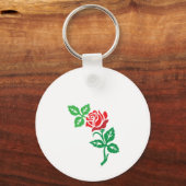Red Rose Flower Design – Classic Floral Beauty キーホルダー (正面)