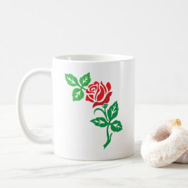 Red Rose Flower Design – Classic Floral Beauty コーヒーマグカップ