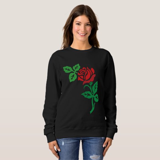 Red Rose Flower Design – Classic Floral Beauty スウェットシャツ (正面フル)