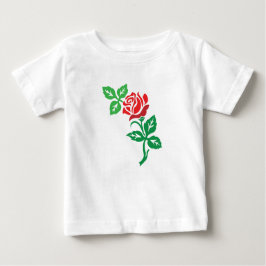 Red Rose Flower Design – Classic Floral Beauty ベビーTシャツ