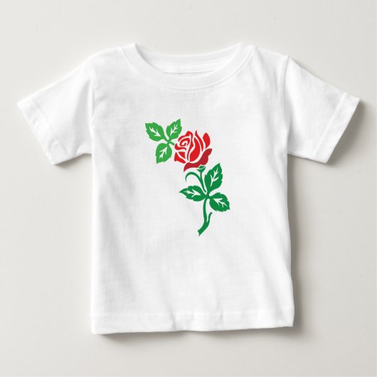 Red Rose Flower Design – Classic Floral Beauty ベビーTシャツ (正面)