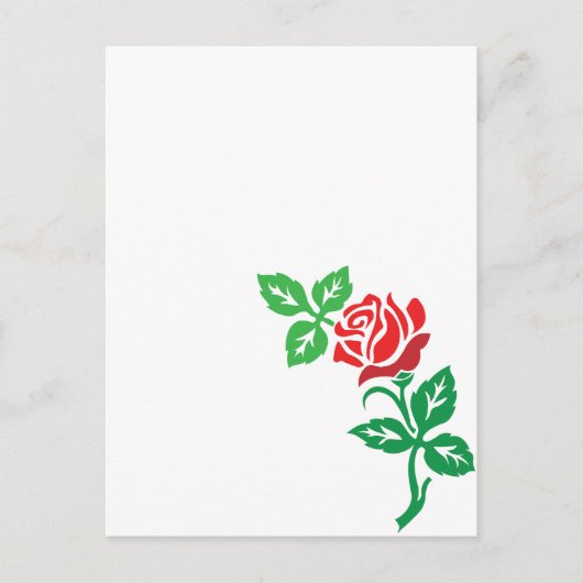 Red Rose Flower Design – Classic Floral Beauty ポストカード (正面)