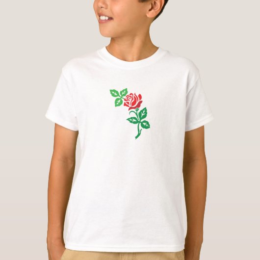Red Rose Flower Design – Classic Floral Beauty Tシャツ (正面)