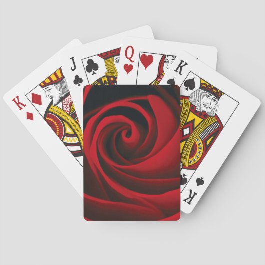 Red Rose Flower Swirl Classy Design トランプ (裏面)