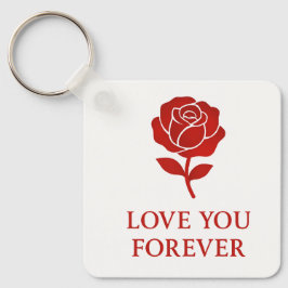 Red Rose Forever Love Symbol Valentine Pocket キーホルダー