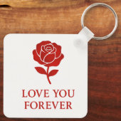Red Rose Forever Love Symbol Valentine Pocket キーホルダー (裏面)