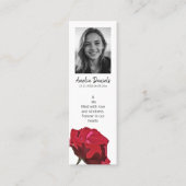 Red Rose Funeral Mini Bookmark Card スキニー名刺 (正面)