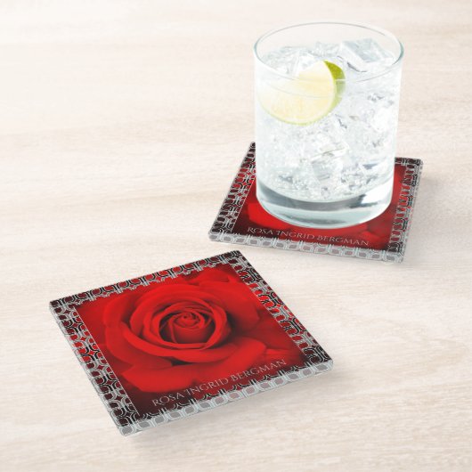 Red Rose [Glass Coaster] ガラスコースター (アングル)