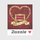 Red Rose Gold Glitter Love Story Sticker シール (シート)