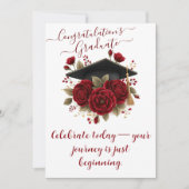 Red Rose Graduation Card with Printed Message  シーズンカード (正面)